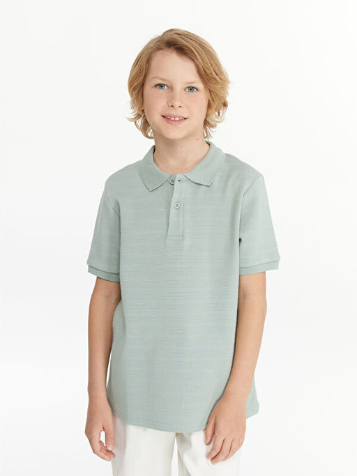 Polo Yaka Dokulu Erkek ?ocuk Ti??rt