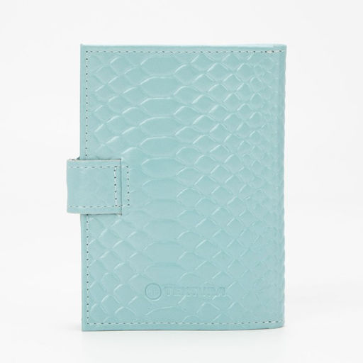 Обложка для автодокументов и паспорта на кнопке, цвет голубой - Textura фото 3