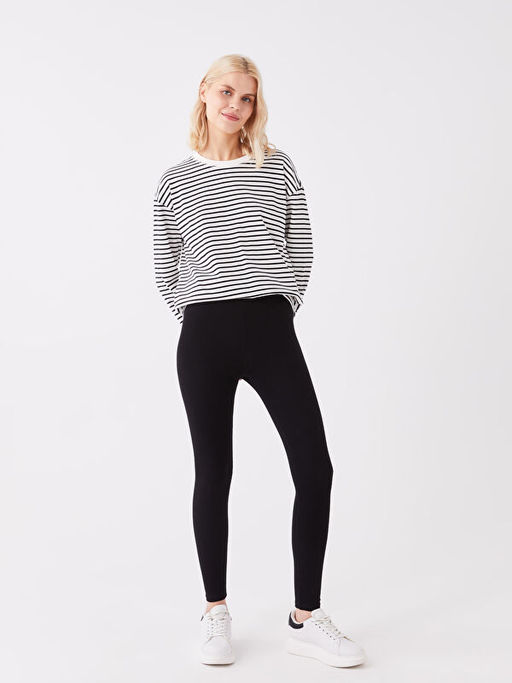 Kad?n Beli Lastikli D?z Tayt