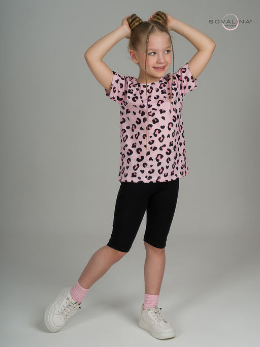 Костюм Актив нежный леопард-черный