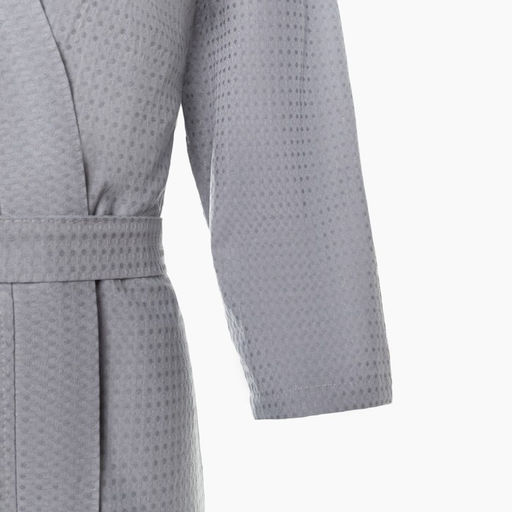 Халат вафельный женский Экономь и Я рукав 3/4, размер 54-56, серый, 100% хлопок, 200 г/м²