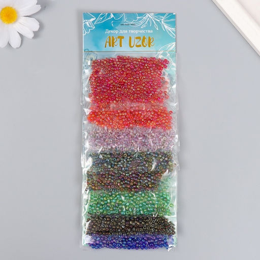 Набор бисера для плетения круглый «Арт Узор. Меланжевые цвета», 8 цветов × 10 г, для рукоделия