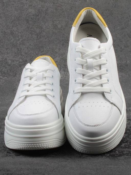 03-YC457-2 WHITE Кроссовки женские (натуральная кожа) - Фабричный китай фото 13