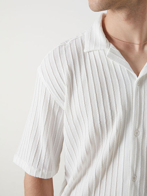 Regular Fit K?sa Kollu ?izgili Arm?rl? Erkek G?mlek