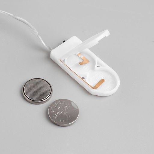 Гирлянда «Нить» 2 м роса, IP20, серебристая нить, 20 LED, батарейки CR2032×2 (в комплекте), свечение синее