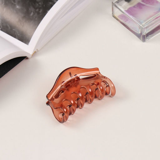 Цена за 6 шт. Крабики для волос «Флориана», набор 3 шт., геометрия дуга, 6.5 и 4 см, коричневые