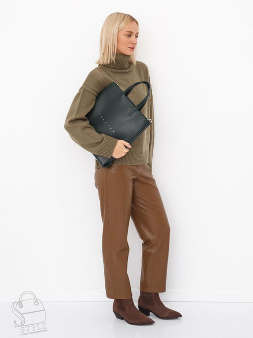 Сумка женская кожаная 1001L green Plina&Eiterou