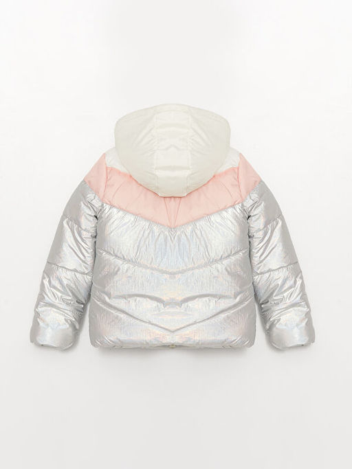 Kap??onlu Renk Bloklu K?z ?ocuk ?i?me Mont - Waikiki фото 2