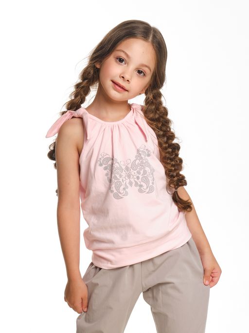 Футболка-топ UD 0359 голубой/белый кант - Mini maxi фото 7