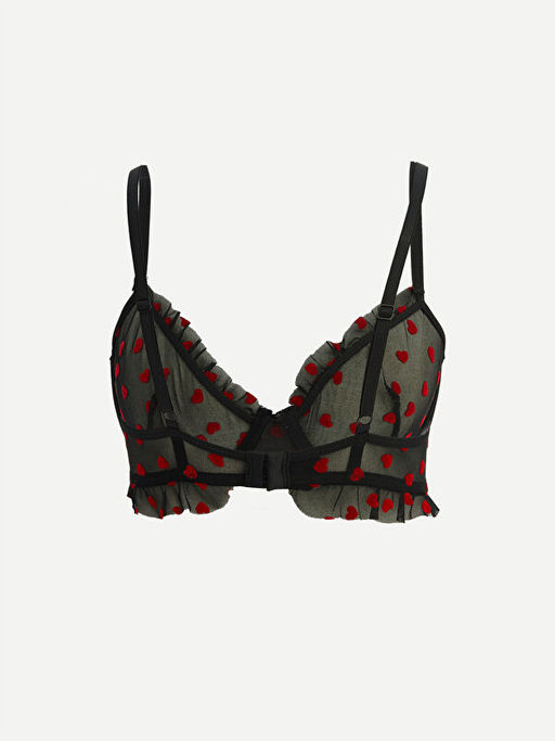 Balenli Dolgusuz Kalp Desenli Ti??rt S?tyen