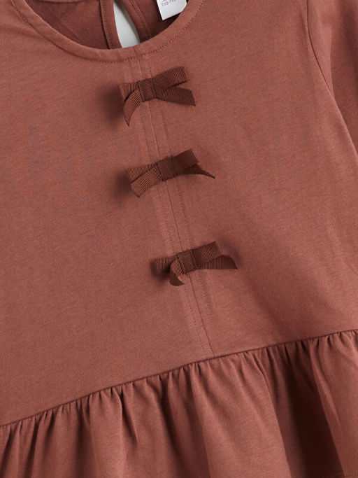 Bisiklet Yaka Fiyonk Detayl? K?z ?ocuk Ti??rt