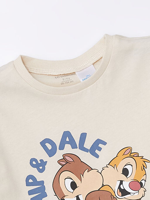 Bisiklet Yaka K?sa Kollu Chip and Dale Bask?l? Erkek Bebek Ti??rt - Waikiki фото 2