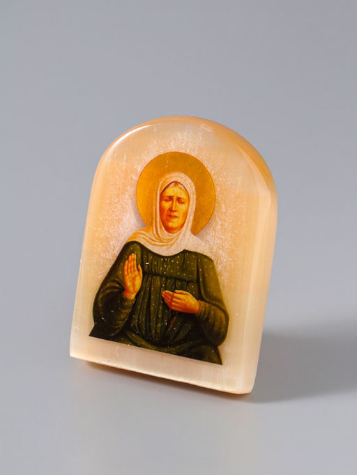 Икона настольная Матрона, 6?5 см, селенит