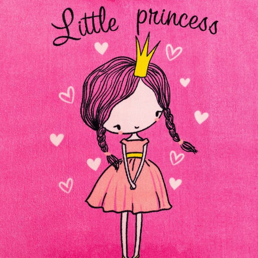 Полотенце - пончо детское LoveLife «Принцесса», махра, 100% хлопок 300 г/м, 60×120 см, ярко - розовое