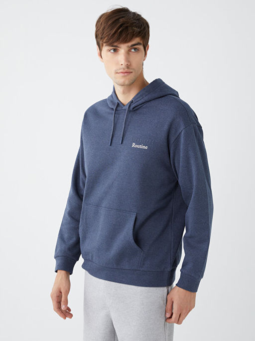 Uzun Kollu Bask?l? Erkek Hoodie - Waikiki фото 3