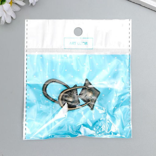 Цена за 2 шт. Ручка-молоточек для шкатулки металл Петля бронза 3,6х2,8 см - Арт узор фото 3