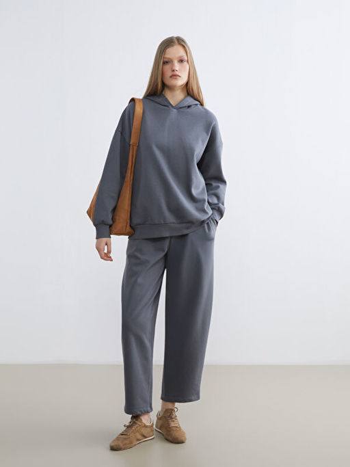 Oversize Kad?n Kal?n Hoodie