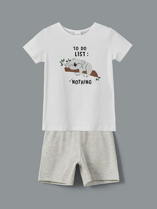 Bisiklet Yaka K?z ?ocuk ?ortlu Pijama Tak?m?