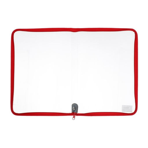Папка пластиковая А4, 325 х 230 х 25 мм, молния вокруг, Calligrata Офис, ПМ-А4-01, 0.5 мм, прозрачная, красная  фото 4
