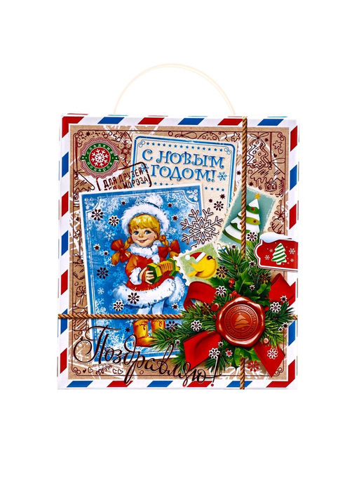 Сладкий новогодний подарок Посылка, конфеты + игрушка, 800 г - Simaland фото 5