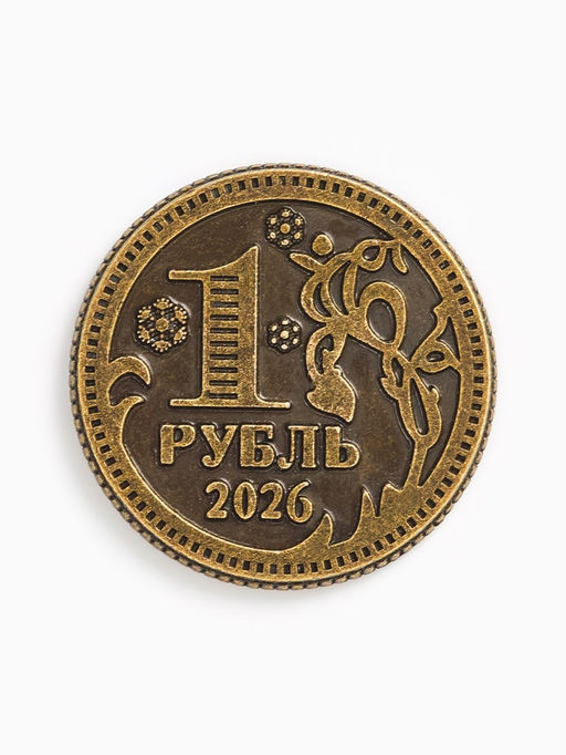 Монета новогодняя сувенирная в коробочке «1 рубль. 2026», d=2.5 см