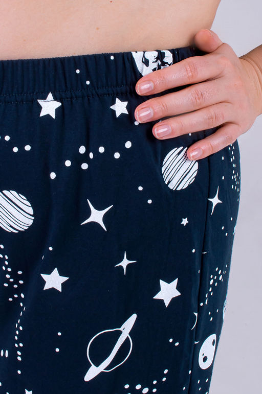 Арт. 9154 Пижама с шортами 52-58 (4 шт) Цвет:верх-темно-синий,белый,низ-темно-синий,белый