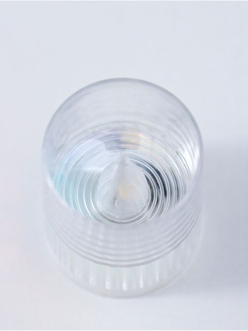 Цена за 4 шт. Светодиодная свеча LED - ночник RISALUX «Полосы», 3×LR1130, прозрачный, перламутр, 3.7×3.7×4.5 см