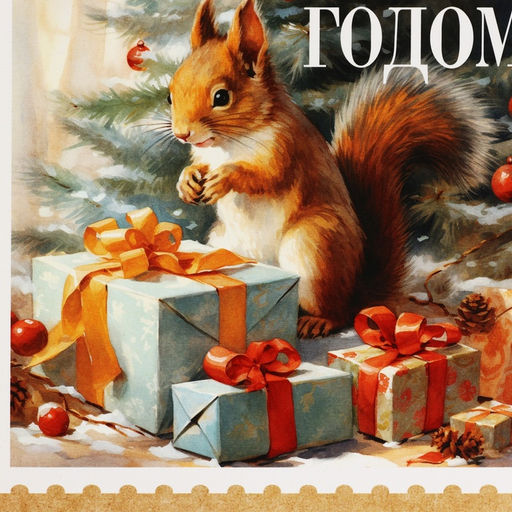 Цена за 2 шт. Коробка новогодняя складная «Ретро», 17×17×7 см