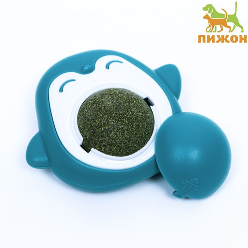 Игрушка для кошек с кошачьей мятой Пингвин, 6 см, бирюзовая