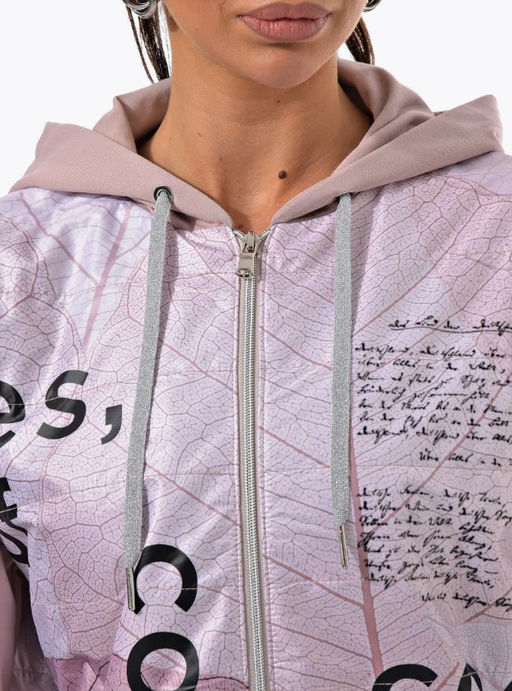 Толстовка из футера комбинированного с принтованной плащевой тканью - А+б коллекция фото 100