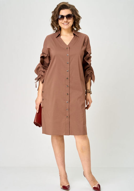 Платье EVA GRANT 7102 молочный шоколад