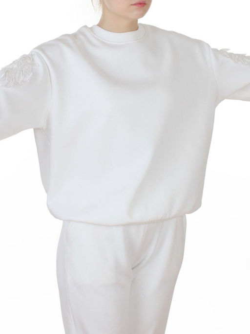 3416/3417 WHITE Костюм спортивный утепленный женский (95% хлопок, 5% эластан)