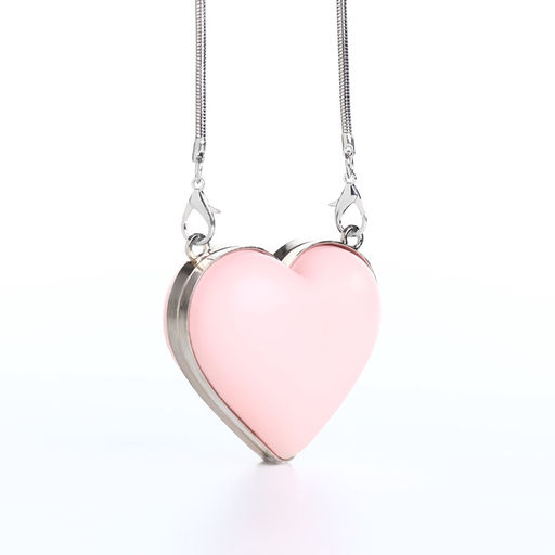 Сумка мини-клатч на магните, в форме сердца, жёсткий корпус, на длинной цепочке, розовая