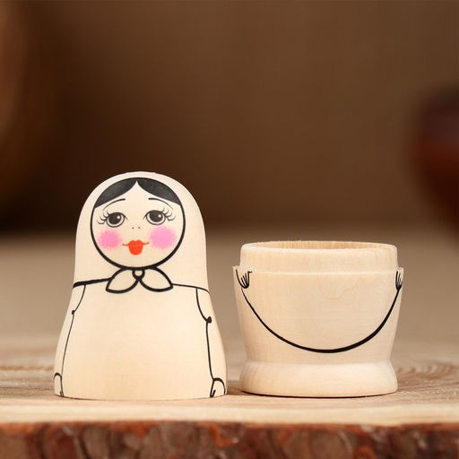 Цена за 2 шт. Заготовка для творчества «Матрешка», для росписи дерево, высшая категория, 9×4×4 см