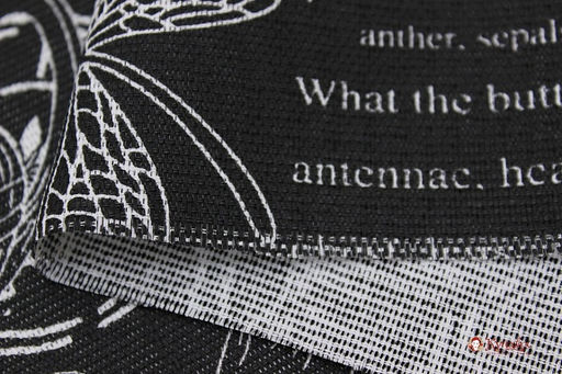 Рогожка Флора и фауна цв.черный, ш.1.5м, хлопок-100%, 165гр/м.кв - Купава фото 3