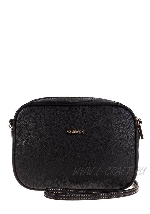 Стильная черная сумочка из экокожи. Модель №1376 - L-craft фото 2