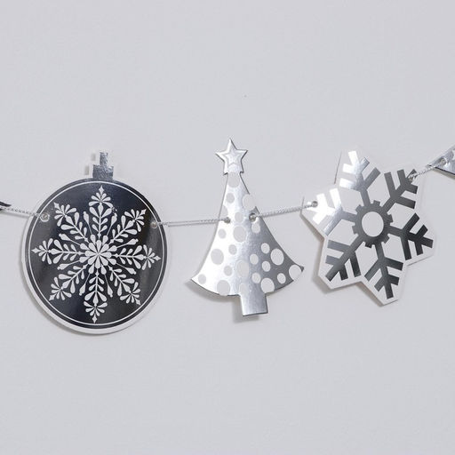 Гирлянда бумажная «Новогодняя», 230 см, серебряная