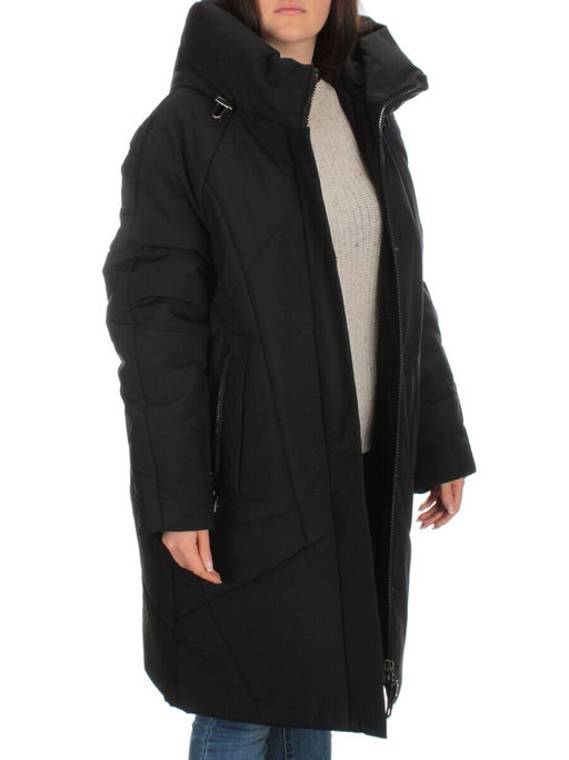 M-9117 BLACK Пальто зимнее женское CORUSKY (верблюжья шерсть) - Фабричный китай фото 8