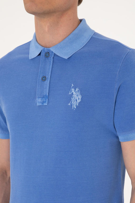 Erkek Slim Fit Polo Yaka _ndigo Y_kamal_ Basic Ti__rt Sepette S_rpriz _ndirim - U.s. polo assn фото 7