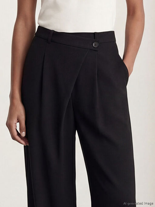 Standart Fit Kad?n Pileli Kuma? Pantolon