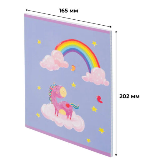 Цена за 2 шт. Тетрадь общая А5 48л Волш Единорог гол ,клет,скреп., ВД-лак