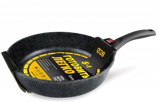 Сковорода Готовить легко Stone (несъемная ручка), 28 см - Нева металл посуда фото 2
