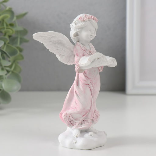 Сувенир полистоун "Ангел на звёздном облаке в платье с венком" МИКС 12,8х8,7х6 см