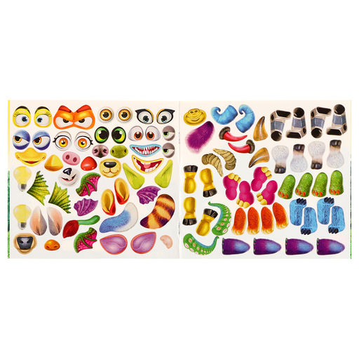 Цена за 3 шт. Сделай своего Чудо-Зверя «Пушунтик», книга с наклейками