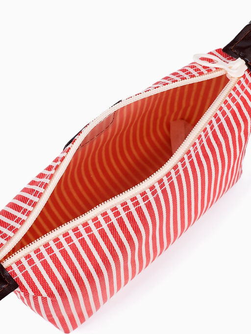 Косметичка простая на молнии, с принтом, красная