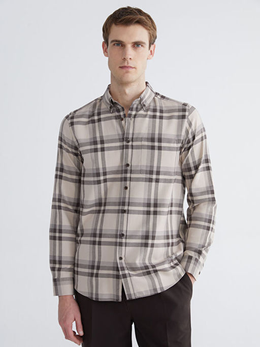 Regular Fit Uzun Kollu Ekose Erkek G?mlek