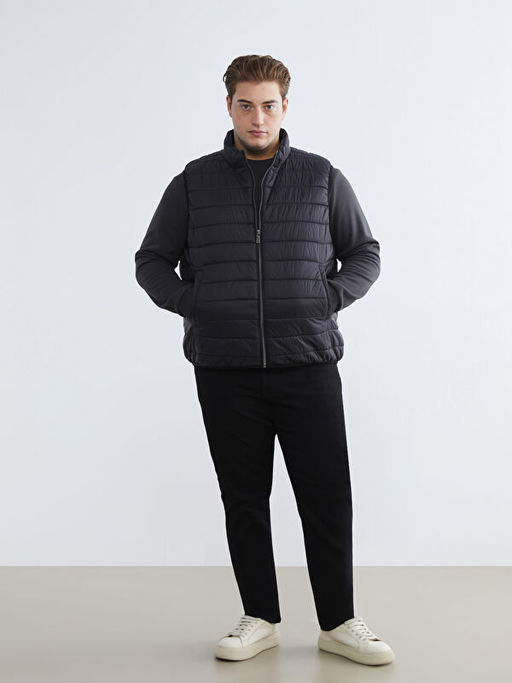 B?y?k Beden Standart Kal?p Dik Yaka Erkek ?i?me Yelek