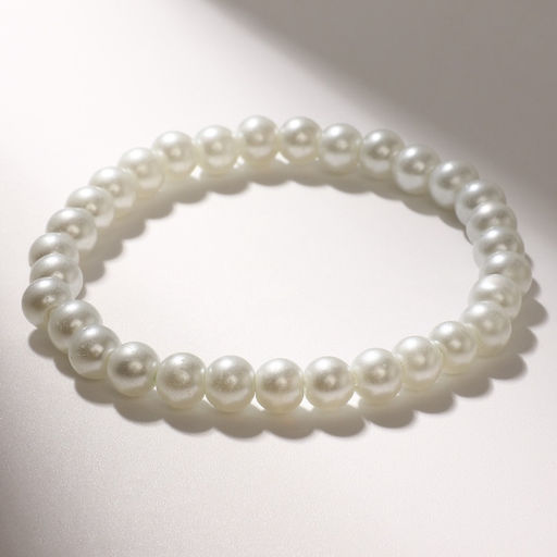 Браслет жемчуг «Невеста» шар №4, цвет белый, d=5.5 см