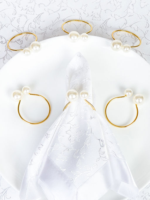 Кольца для салфеток 6 штук Бусины Золото / JG03 /уп 200/ - Галеонтрейд фото 7