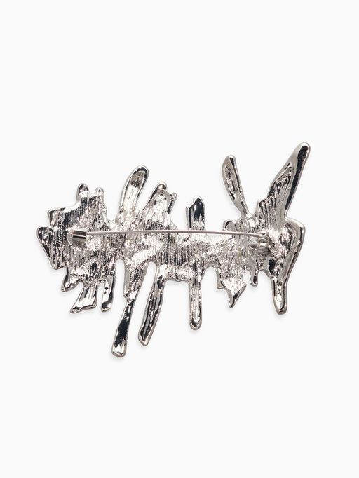 Брошь корейский стиль "Столоктиты" цвет серебро